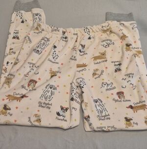 Kids Dog Print Pajamas - Cream and Gray